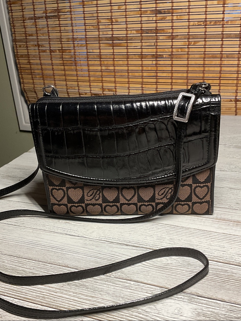 Brighton black and brown crossbody bag organizer wallet